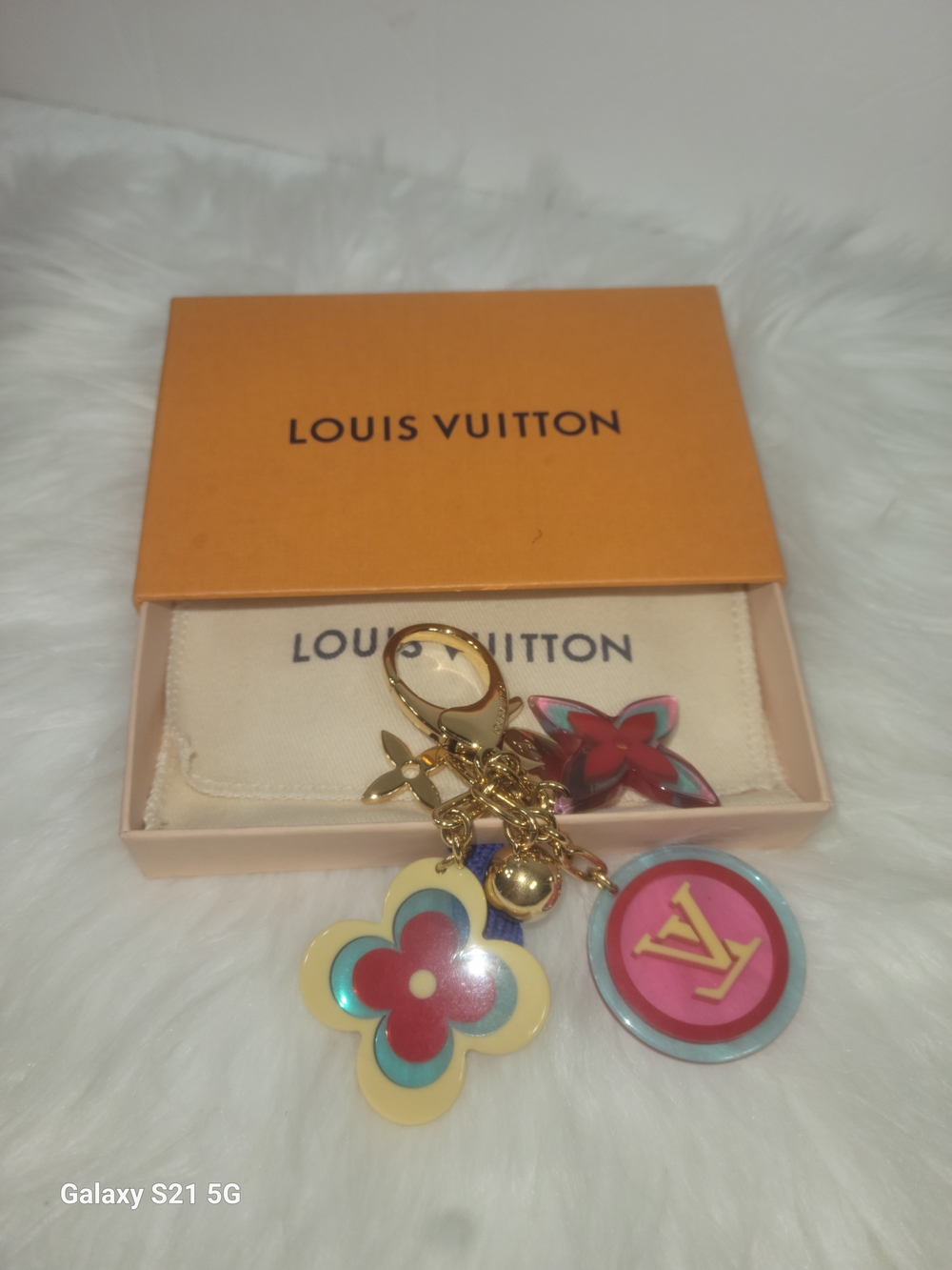 Louis Vuitton Multicolor Flower Charm Keychain
